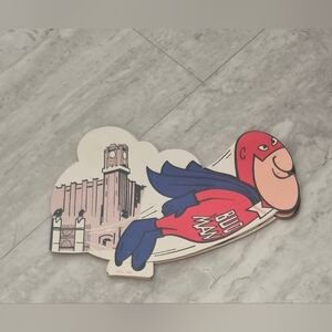 Lot of 7 NOS Vintage Budweiser Bud Man Flying Peel & Stick Store Display Sticker